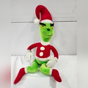 Coleco Dr. Seuss The Grinch Plush Christmas Toy in Santa Suit  Rare 1983